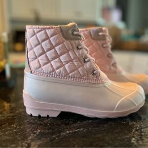 Sherry Pink Quilted Kids Boots